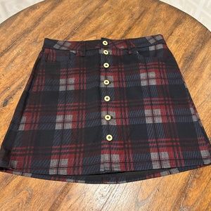 NWOT Tommy Hilfiger button front A-line skirt size 8